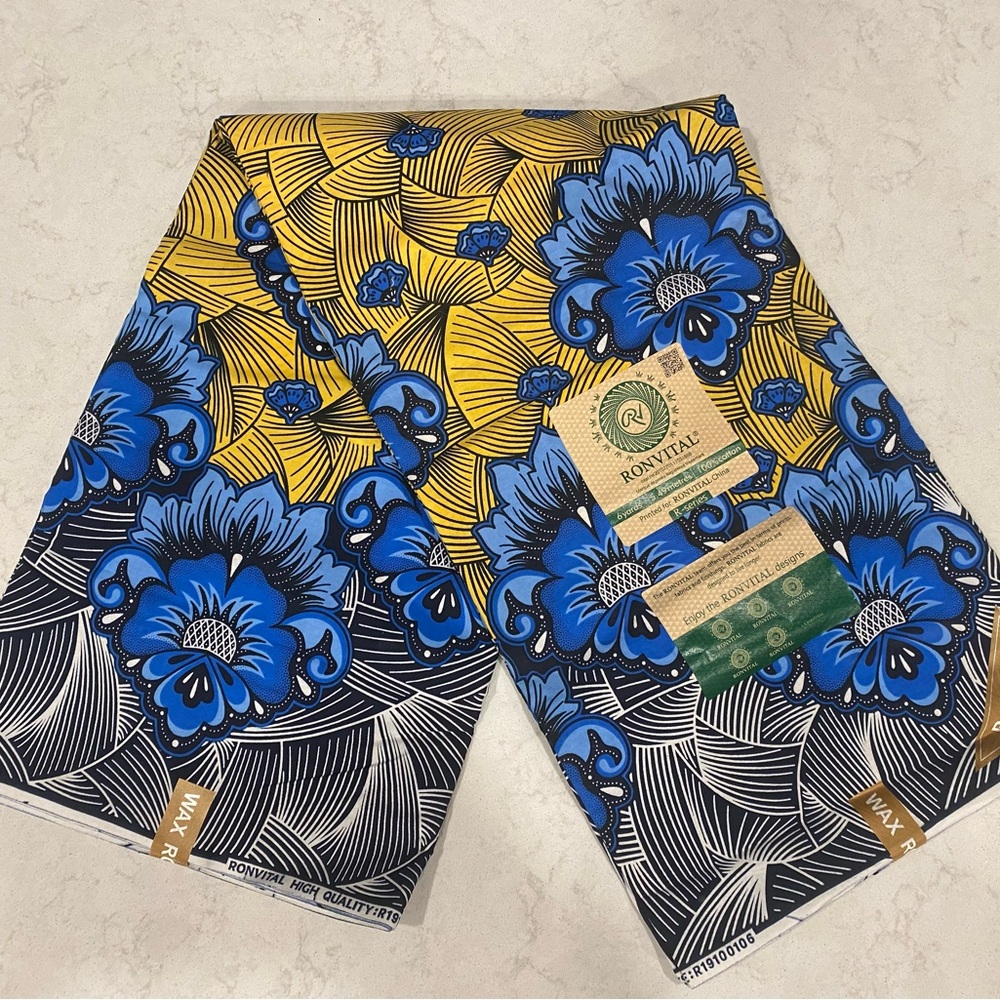 African wax print fabric, 6 yards